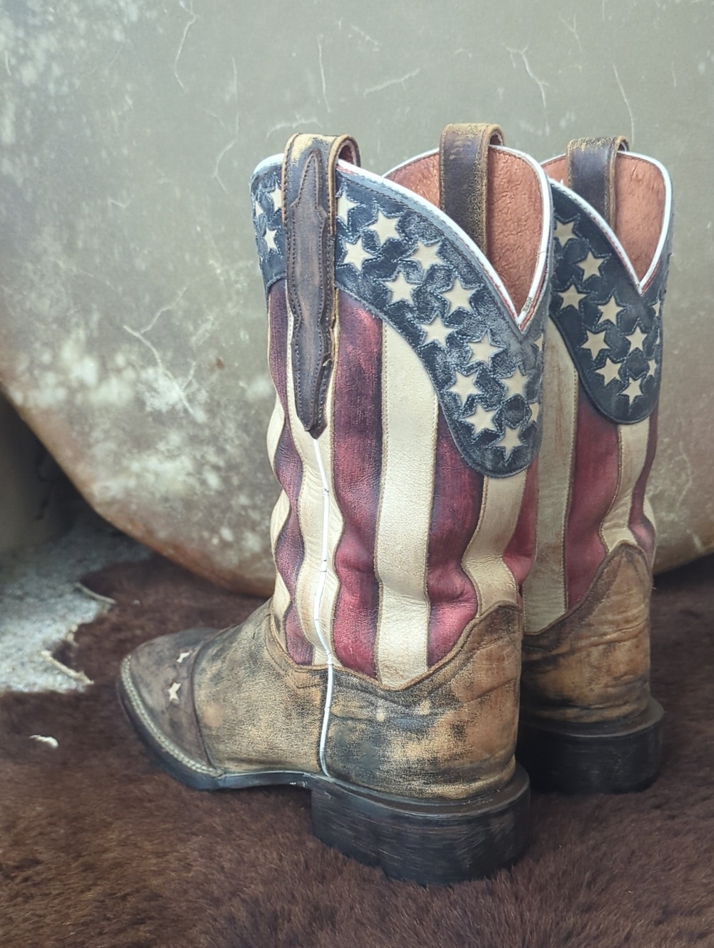 DAN POST DP3914 "Betsy" American Flag cowgirl western boots square toe sz 8.5 - Picture 5 of 15